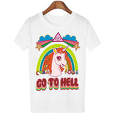 Woman's Go To Hell Unicorn T-shirts