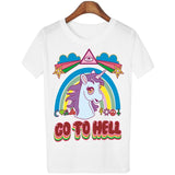 Woman's Go To Hell Unicorn T-shirts