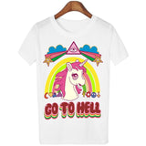 Woman's Go To Hell Unicorn T-shirts