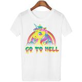 Woman's Go To Hell Unicorn T-shirts