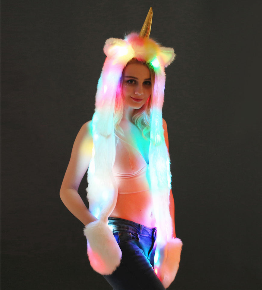 LED Unicorn Scarf Hat