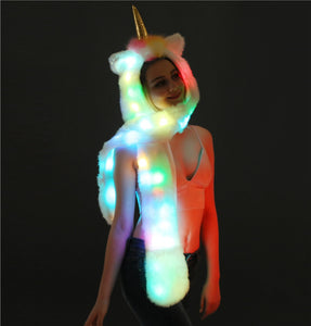 LED Unicorn Scarf Hat