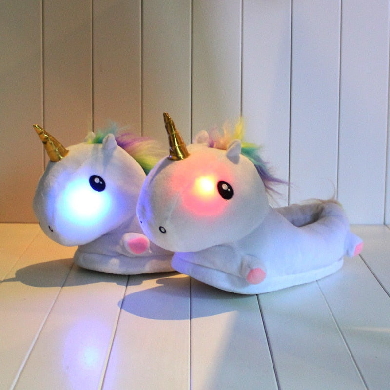 Light Up Kids Unicorn Slippers