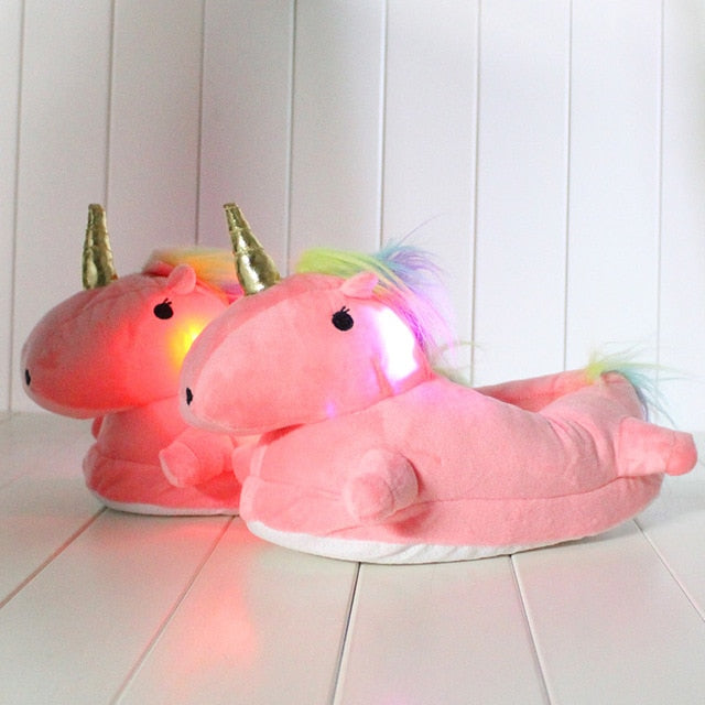 Light Up Kids Unicorn Slippers