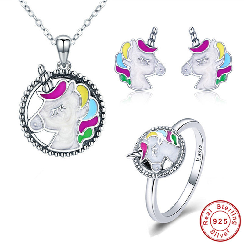 925 Sterling Sliver Unicorn Set